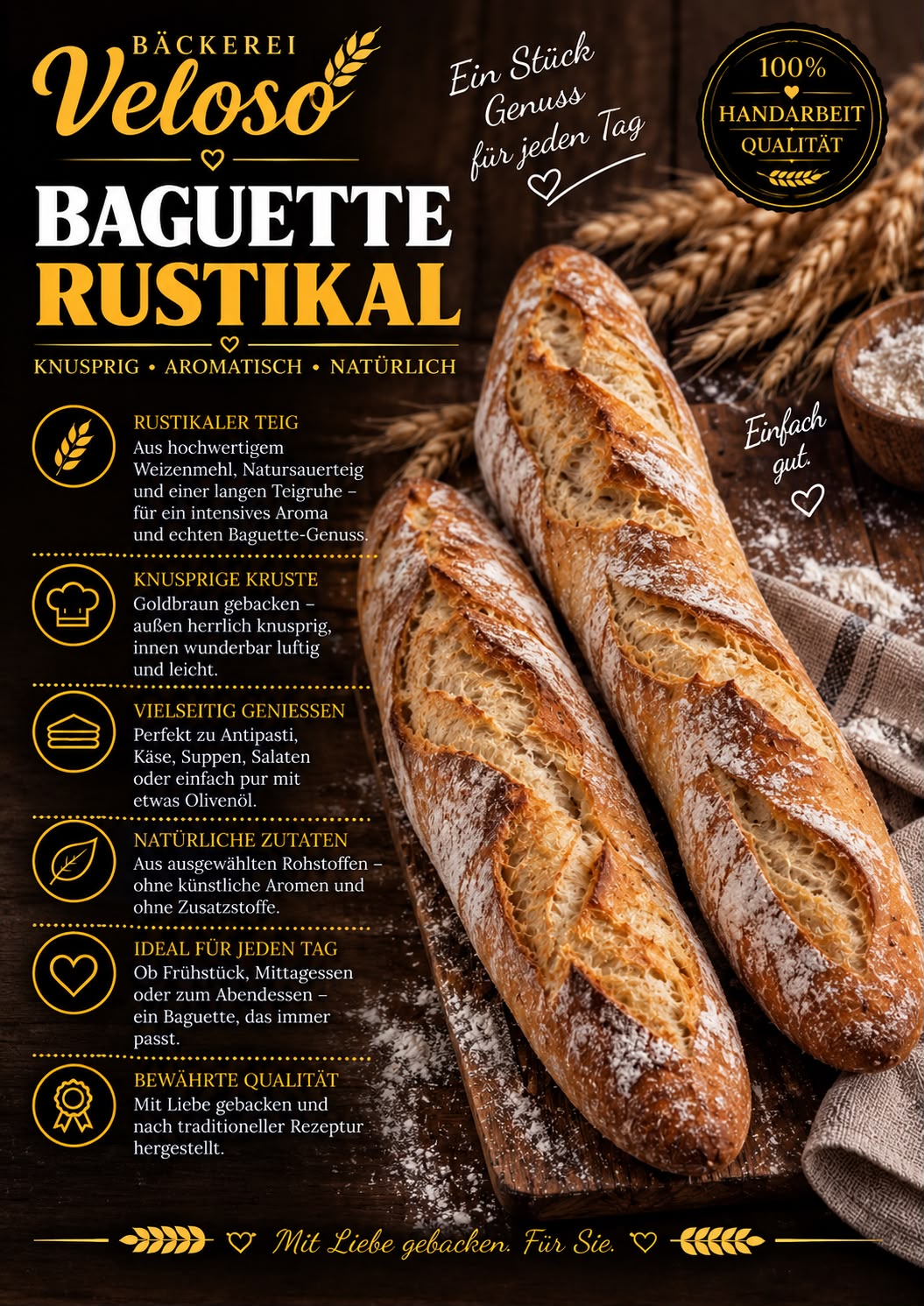 Baguette Rustikal von Bäckerei Veloso