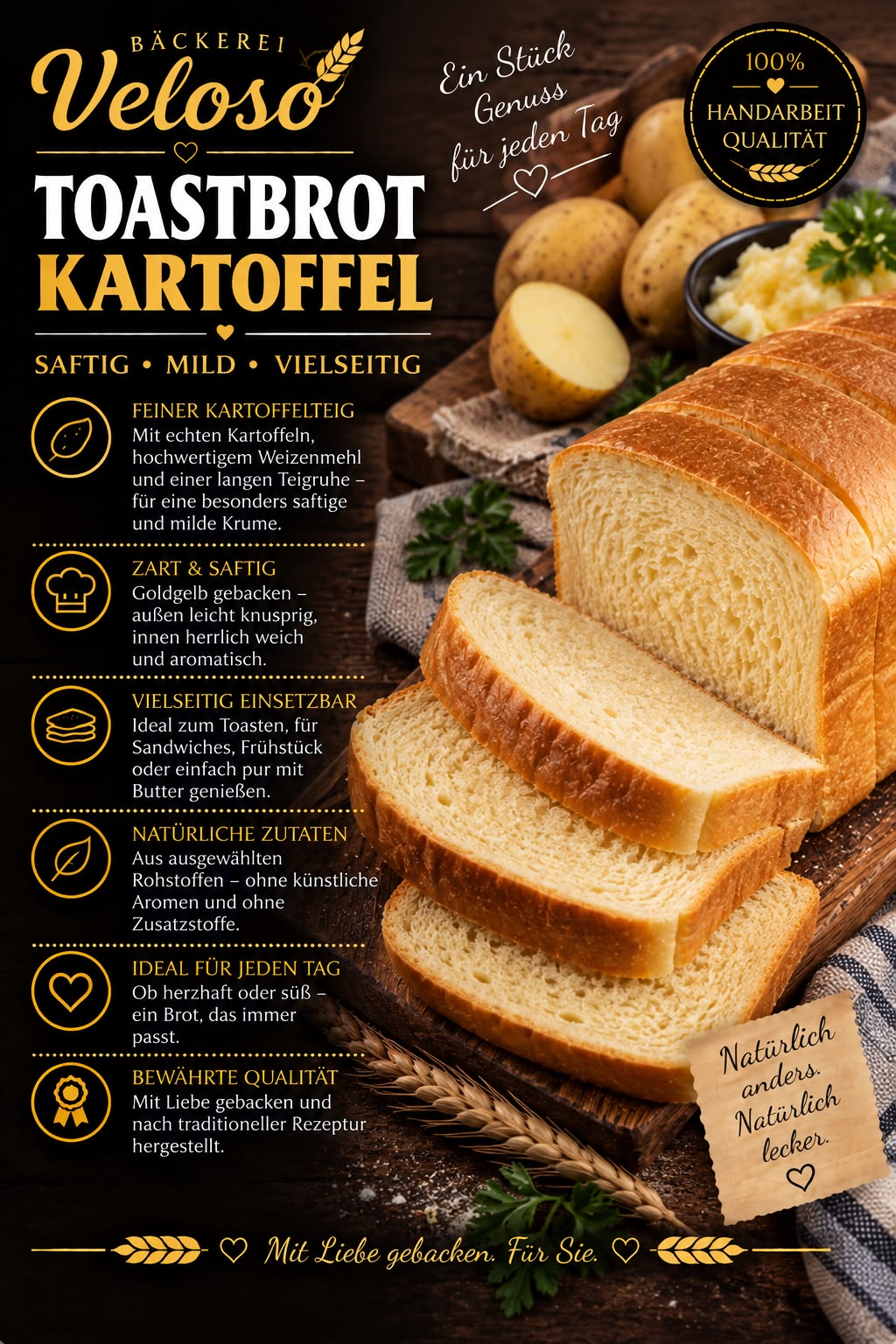 Toastbrot Kartoffel von Bäckerei Veloso