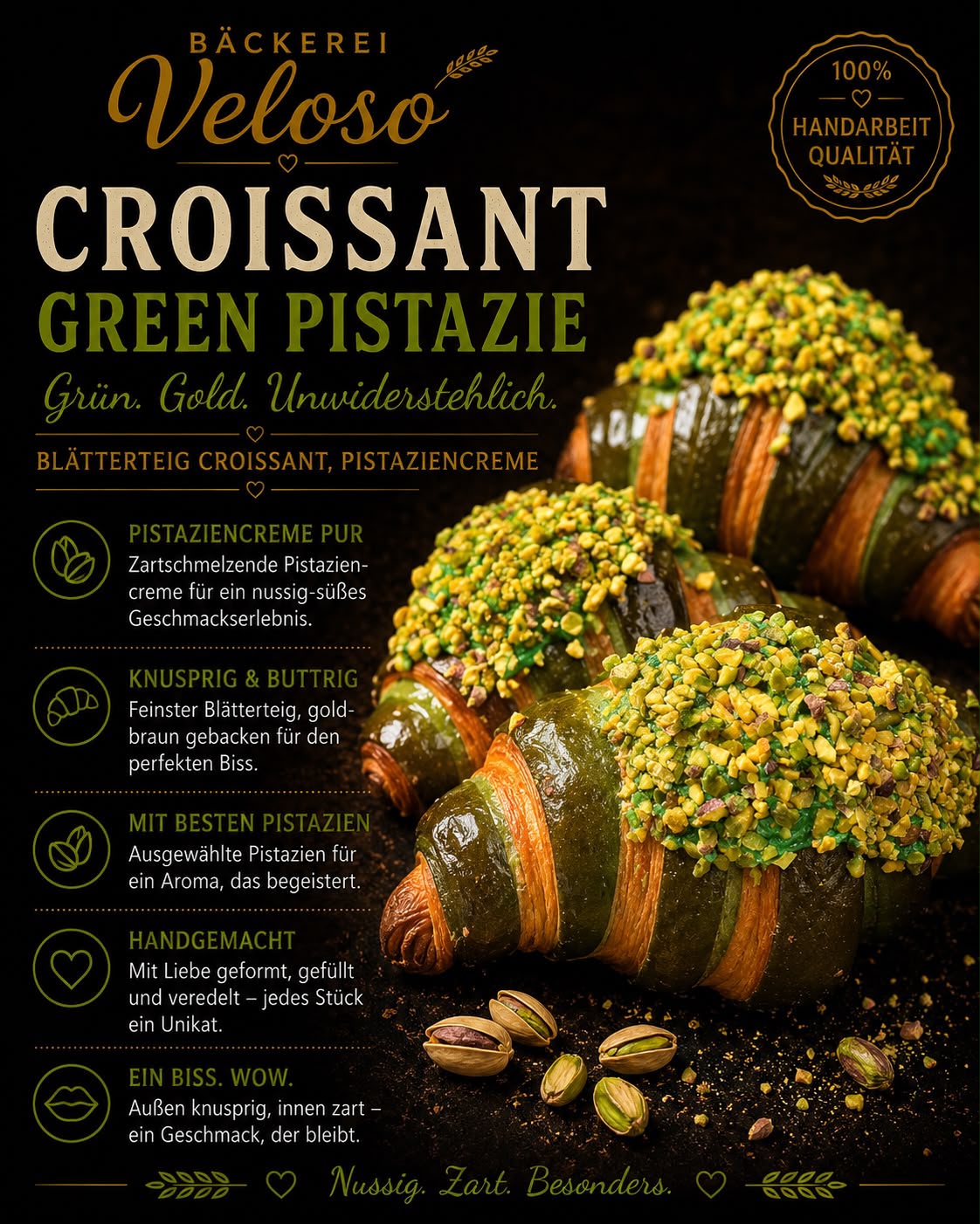 Croissant Green Pistazie von Bäckerei Veloso