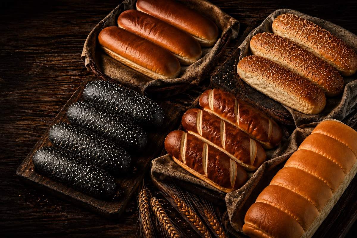 Frische Hot-Dog-Brötchen der Bäckerei Veloso